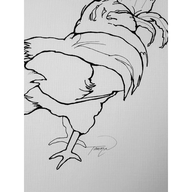 This original ink drawing on paper, titled "Rooster," is part of my "Feathers and Fur" collection from 2025. The...
