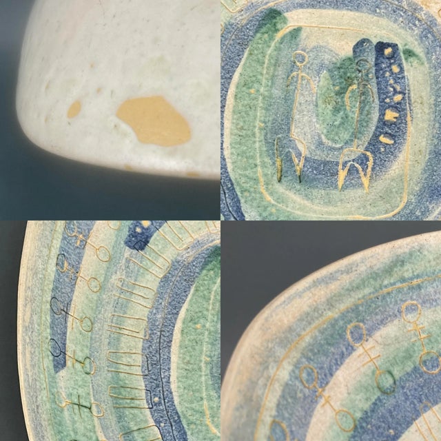 Vintage 50s Mid-Century Modern Crumrine Art Pottery Huge Ceramic Bowl For Sale - Image 11 of 13