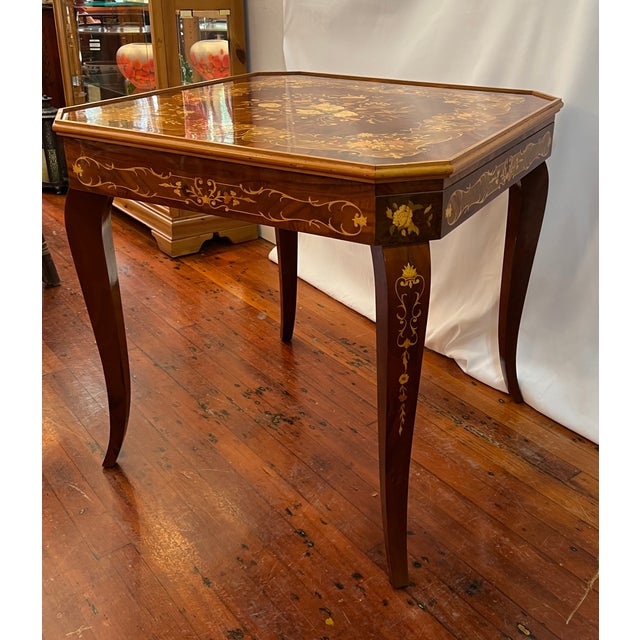Brown 1960s Italian Inlaid Wood Multi Game Table With Roulette, Checkers/Chess, Backgammon For Sale - Image 8 of 13