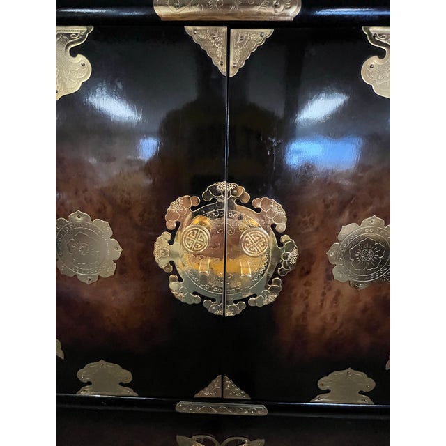 Korean Asian Bandaji Lingerie Chest Brass Butterfly Hardware For Sale - Image 9 of 11