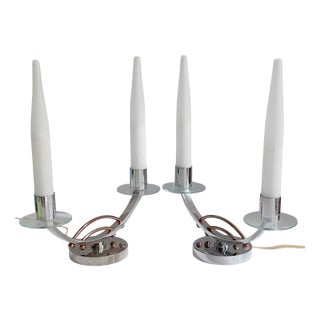 Art Deco French Glass Table Lamps, Set of 2 For Sale