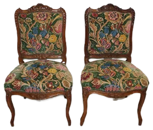 Antique Walnut Dining Chairs, Set of 4