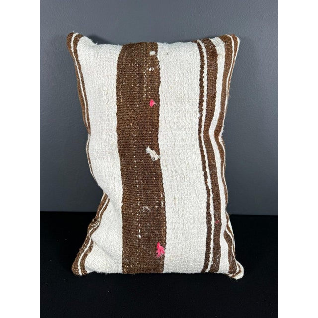 Turkish Hemp Pillow Cushion Natural Beige Brown Pillow Cushion Cover 16 "x 24" For Sale - Image 4 of 4