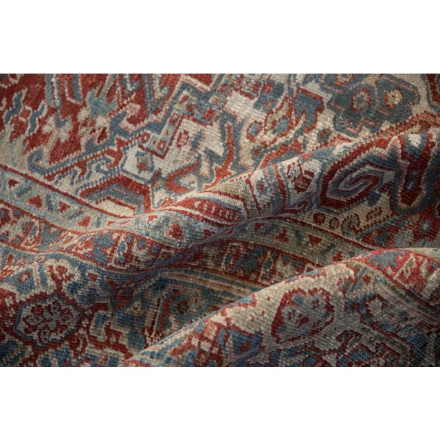 Traditional Vintage Distressed Heriz Carpet - 8' X 11' For Sale - Image 3 of 12