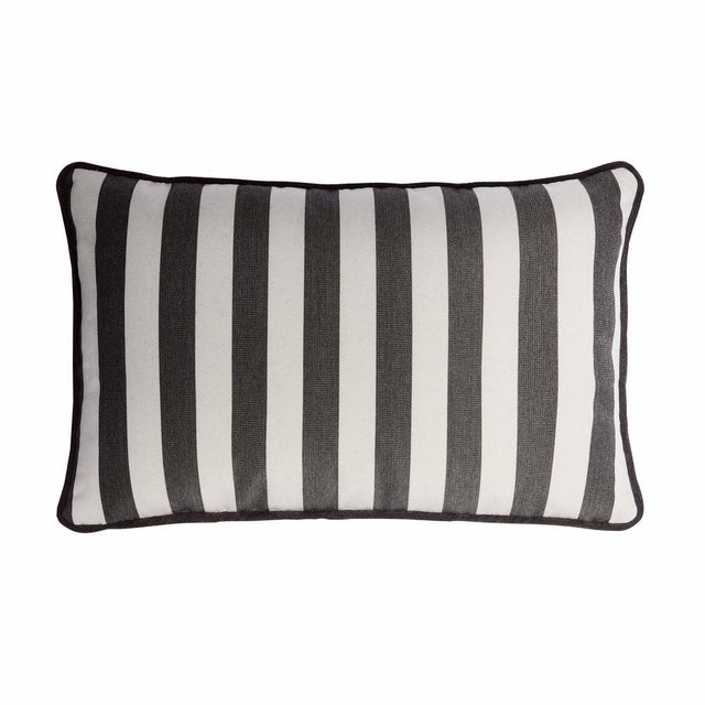 Striped Outdoor Happy Cushion Covers from Lo Decor, Set of 2 For Sale - Image 4 of 5