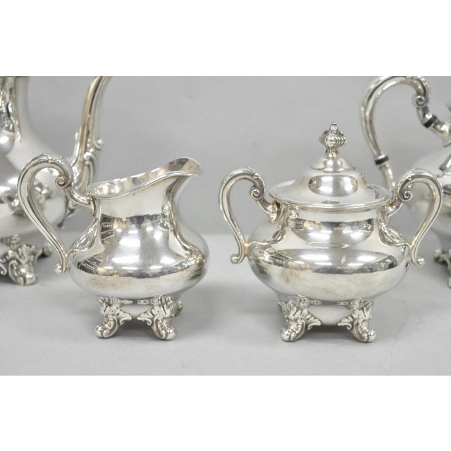 Vintage Reed & Barton Regent 5600 Silver Plated Tea Coffee Service - 4 Pc Set For Sale - Image 10 of 15