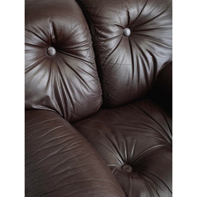 Italian Mid-Century Brown Leather Club Chair For Sale - Image 9 of 15
