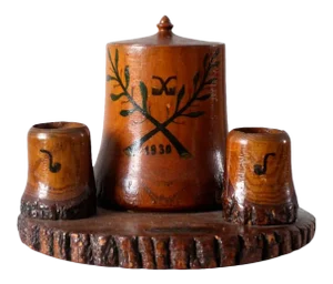 1930s Pipe Tobacco Humidor and Match Holder