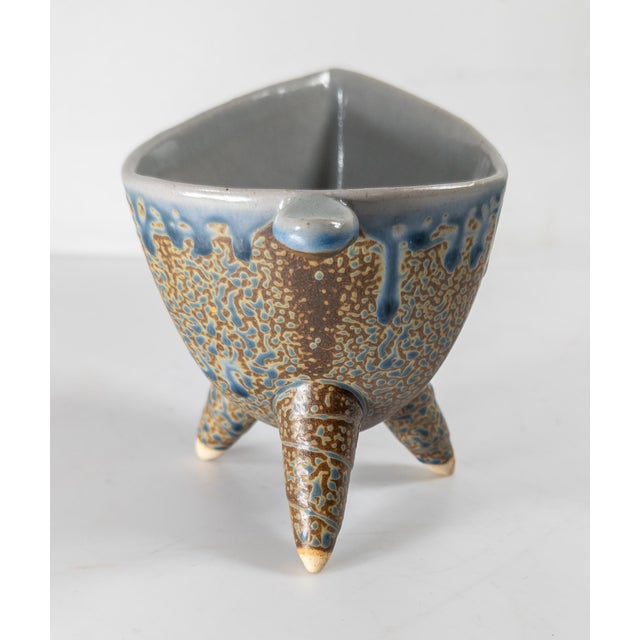 Mid 20th Century Mid-Century Modern Drip Glazed Art Pottery Pitcher or Ewer For Sale - Image 5 of 9