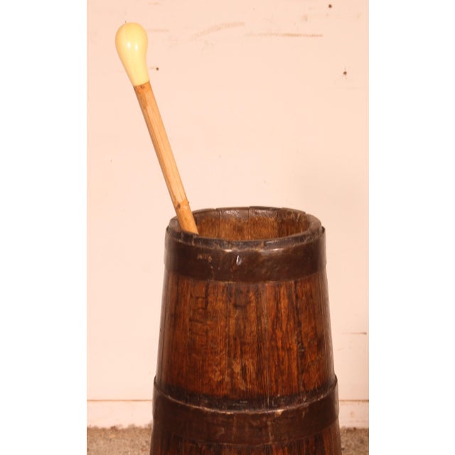 Antique Umbrella and Walking Stick Holders in the Form of a Churn, 1890s For Sale - Image 3 of 9
