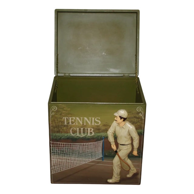 Tennis Decor Wooden Box, France, 1980s For Sale
