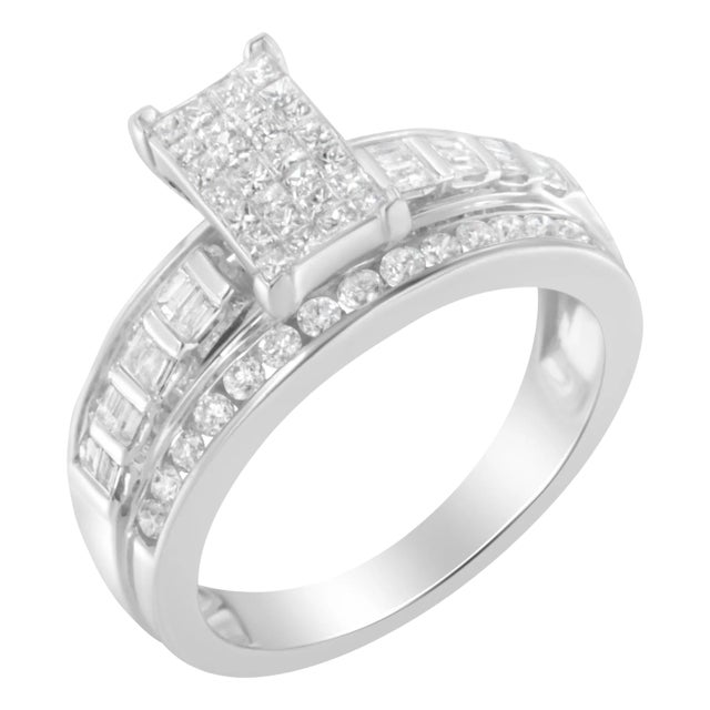 10KT White Gold Diamond Composite Ring (1 cttw, H-I Color, SI2-I1 Clarity) For Sale
