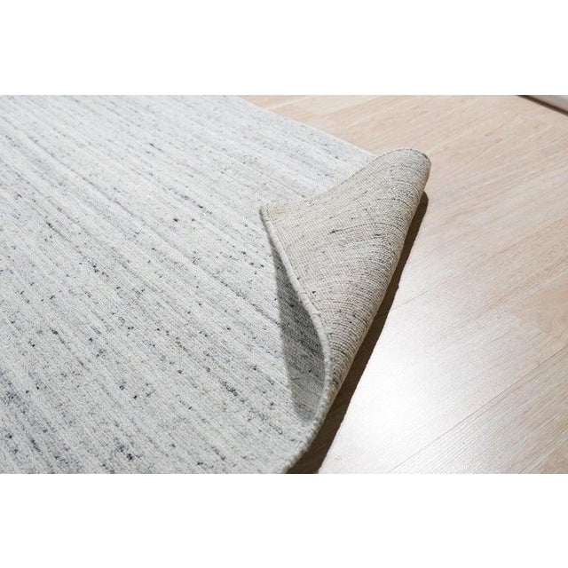 10x14 Gray Hand-Knotted Wool Striated Geometric Modern Carpet Rug For Sale In New York - Image 6 of 7