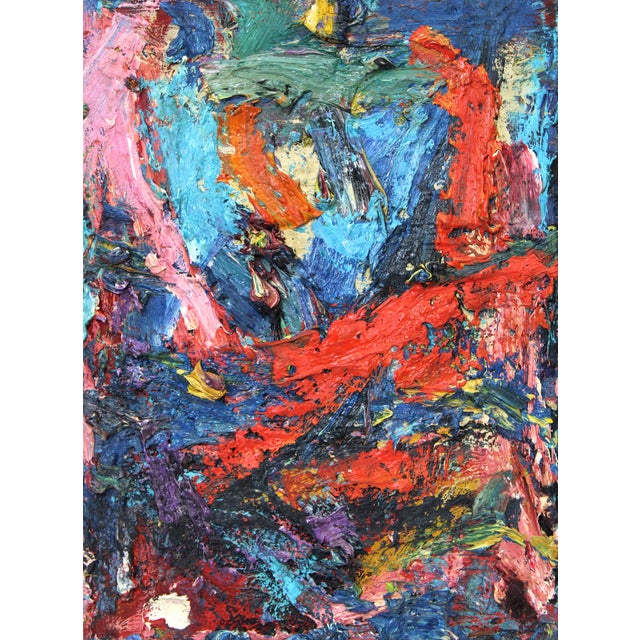 Bold and colorful impasto oil painting. Featuring thick applied oil painting on stretched canvas, in an array of colors....