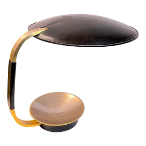 Mid-Century, Brass and Leather Desk Lamp, by Christian Dell for Kaiser Leuchten