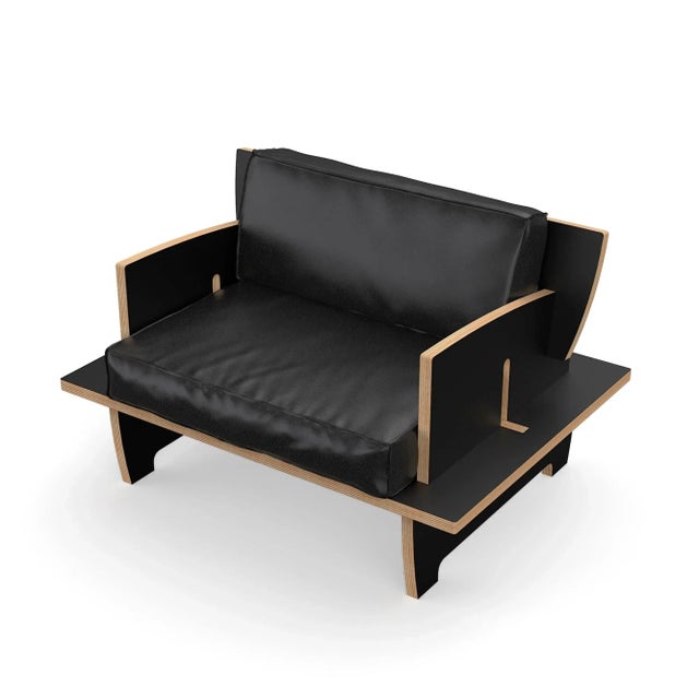 Cinque Black Armchair by Giovanni Agliottone For Sale - Image 6 of 11