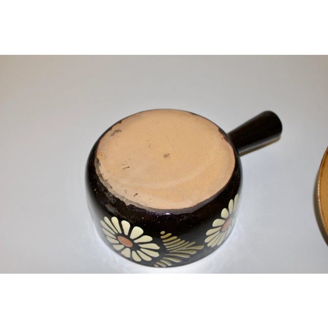 Brown Vintage Stoneware Cheese Fondue Cassoulet For Sale - Image 8 of 9