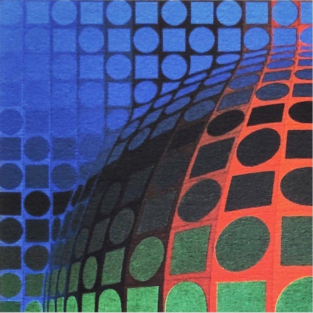 After Victor Vasarely, Op Art Composition, Paper For Sale - Image 4 of 10