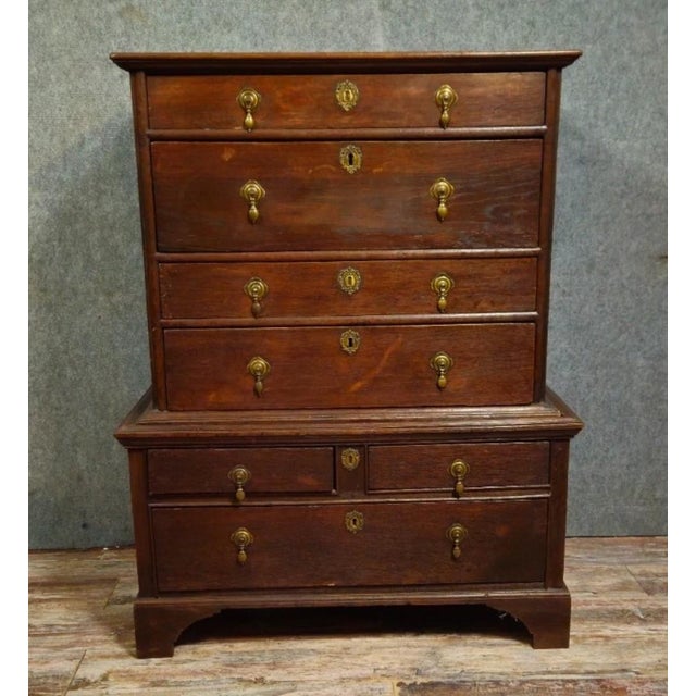 Brown Antique 19th Century Wooden Chest of Drawers For Sale - Image 8 of 8