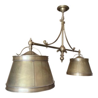 2000’s e.f. Chapman for Visual Comfort “Sloane” 2- Light Linear Suspension Chandelier For Sale