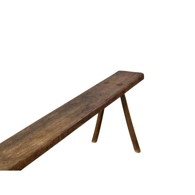 Antique French Rustic Farmhouse Bench For Sale - Image 11 of 15