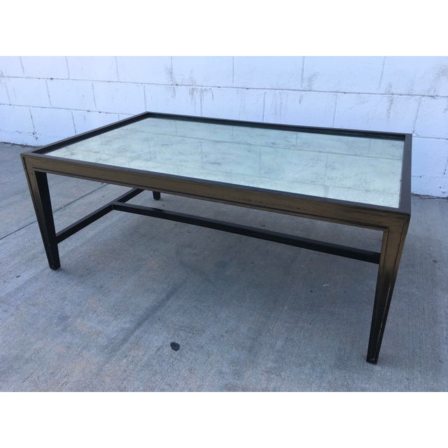 Antique Mirror Top Coffee Table With Ebonized Black Walnut Frame Chairish