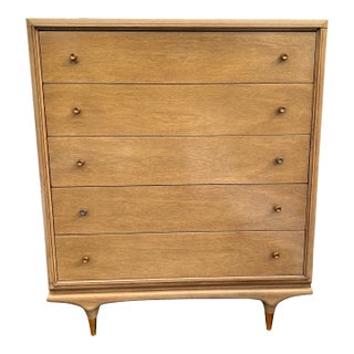 1950s Vintage Kent Coffey Continental Tall Dresser Highboy in Mid Century Modern Design For Sale