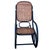 Turn of the century bent oak rocking chair w/woven wicker seat features an elegant, sculptural frame crafted from dark-...