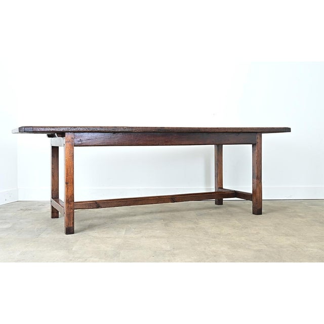 French 19th Century Solid Oak Farm Table For Sale - Image 15 of 16