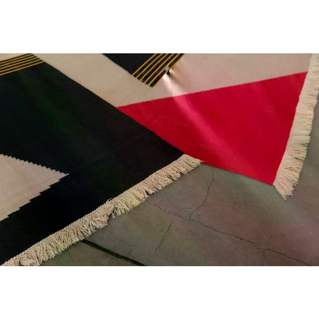 Textile Vintage Geometric Rug by Antonín Kybal, 1930s For Sale - Image 7 of 9