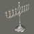 1940s Vintage Judaica Hanukkah Menorah Candelabra Chrome Silver 9 Candle Star of David For Sale - Image 5 of 8