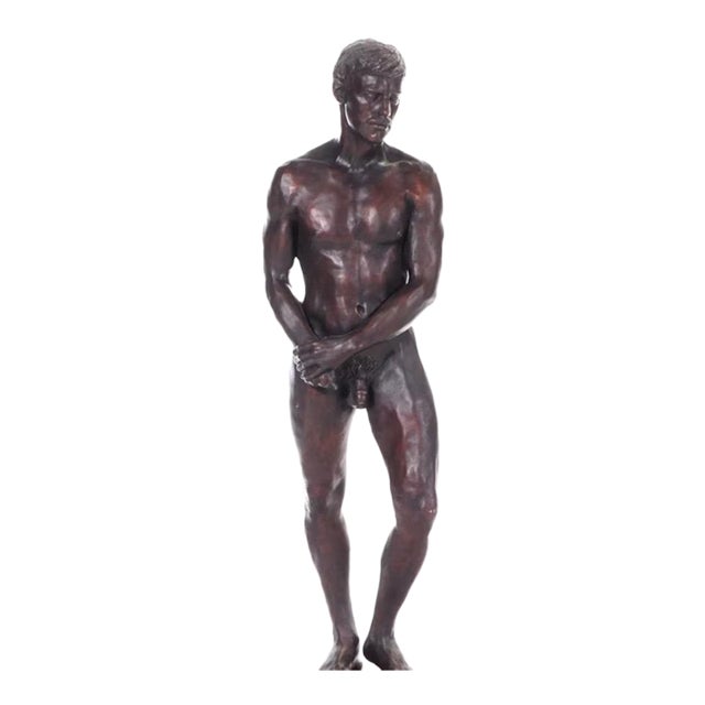 1970s Gary Ross Life-Size Bronze-Finish Fiberglass Sculpture of Standing Male Nude For Sale
