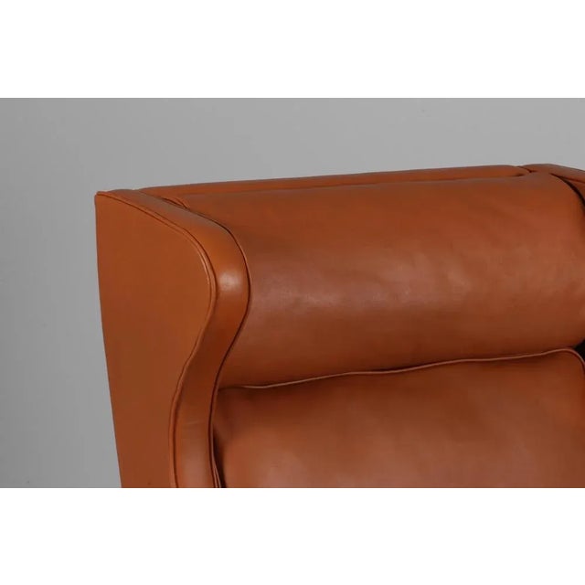 Set of Wingback Chair and Ottoman by Børge Mogensen for Fredericia For Sale - Image 3 of 11