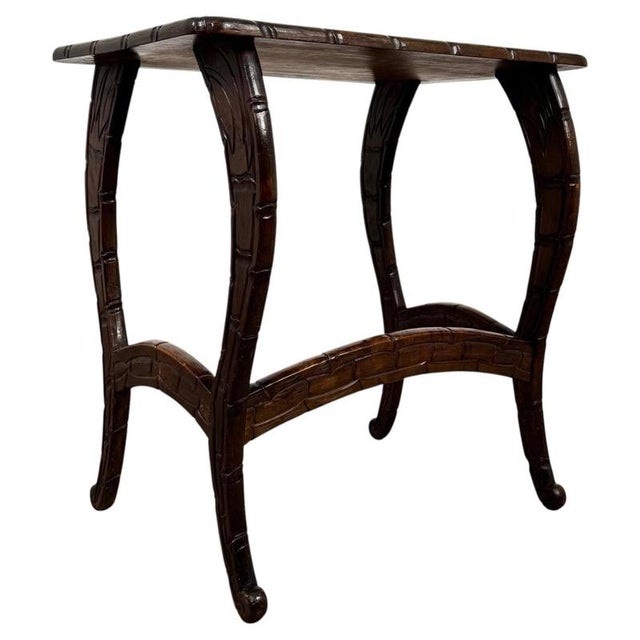 Antique English Carved Mahogany Side Table, 1900s For Sale - Image 10 of 10