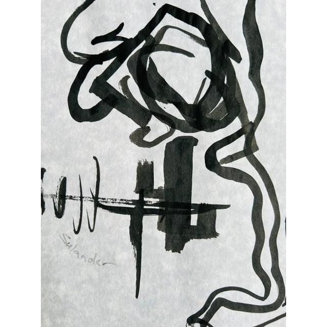 Erik Sulander Original Brush/Ink Drawing by Erik Sulander Figurative Composition For Sale - Image 4 of 4
