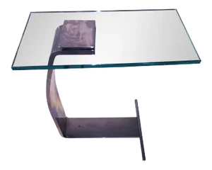 Modernist Chrome and Glass Table