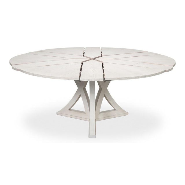 Transitional Round Dining Table, Large - White Oak For Sale - Image 4 of 11