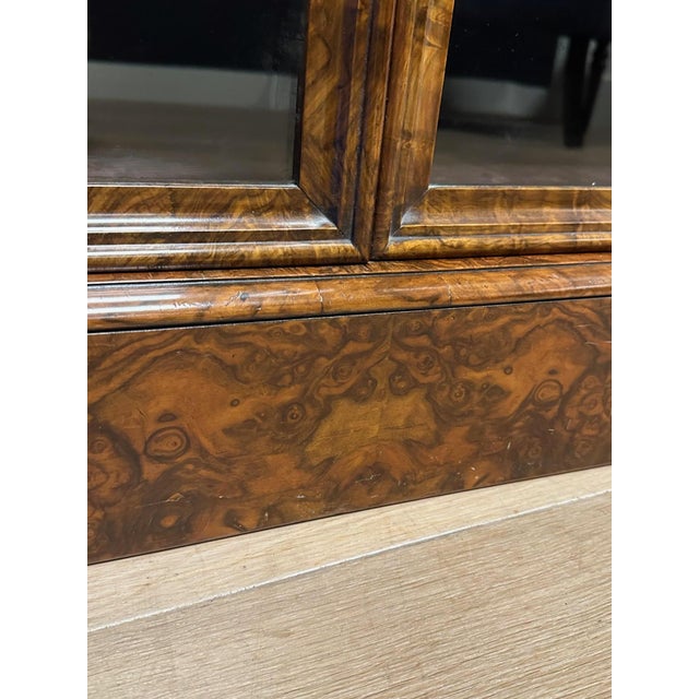 Brown Small Antique Bookcase in Walnut, 1890s For Sale - Image 8 of 17