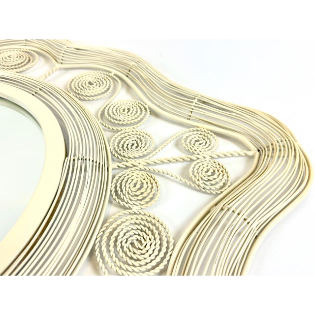 1960s Vintage Andalusian Style Curly Metal Eliptical Wall Mirror, 1960s For Sale - Image 5 of 9