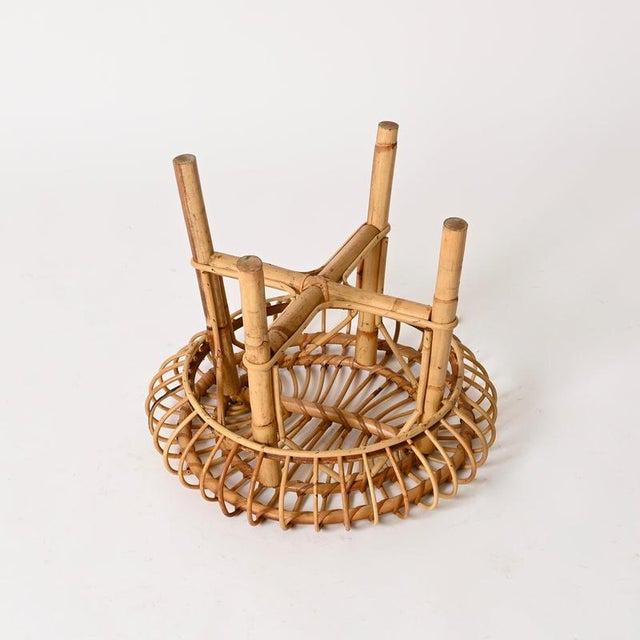 Italian Side Table in Rattan and Bamboo from Franco Albini, 1960s For Sale - Image 10 of 11