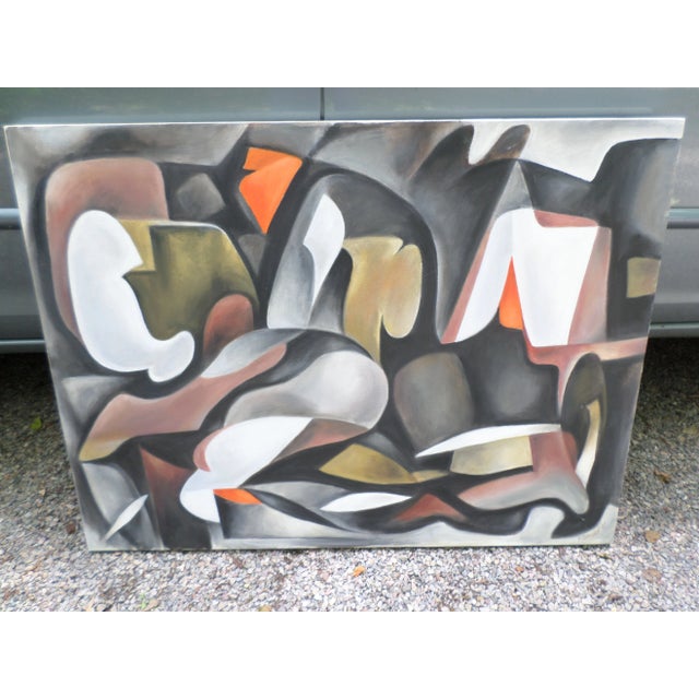 Abstract Abstract Oil on Canvas by May Bender, '97 For Sale - Image 3 of 6