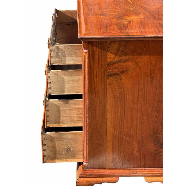 Antique Chippendale Delaware Valley Figured Walnut Gentlemen's Chest of Drawers For Sale - Image 9 of 12