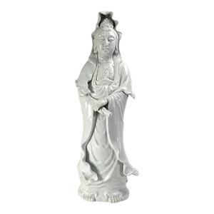 Large Japanese Porcelain Kannon (Guanyin) – 30" Mid-Century Export Goddess of Mercy Figure, Marked Japan