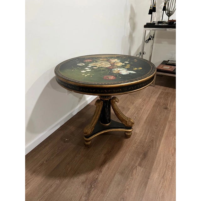 Antique Regency Mache Pedestal Table For Sale - Image 4 of 5