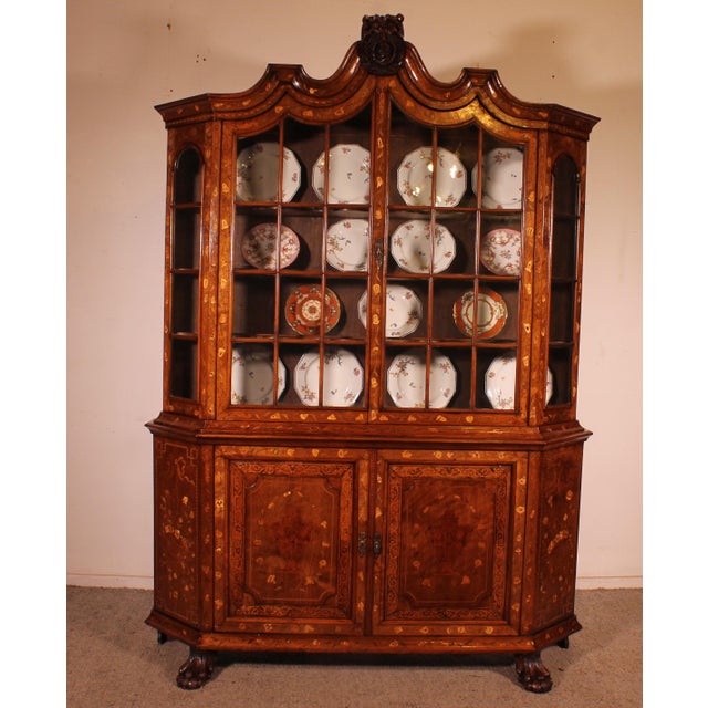 Dutch Marquetry Display Case, 1800s For Sale - Image 11 of 18