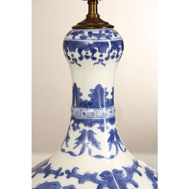 Vintage Chinese Blue and White Porcelain Table Lamp | Chairish