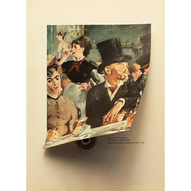 Portraiture 1953 After Edouard Manet "At the Cafe" First Edition Full-Color Print For Sale - Image 3 of 8