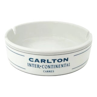 Vintage Carlton InterContinental Cannes France Porcelain Ashtray French Riviera For Sale