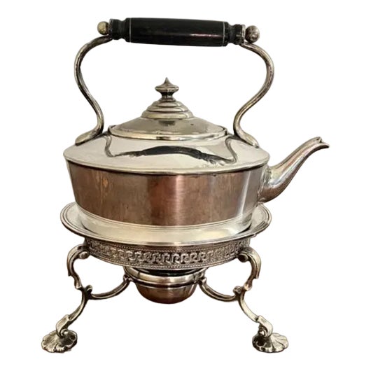 Antique Edwardian Silver-Plated Spirit Kettle on Base from Fenton Brothers, 1900, Set of 2 For Sale