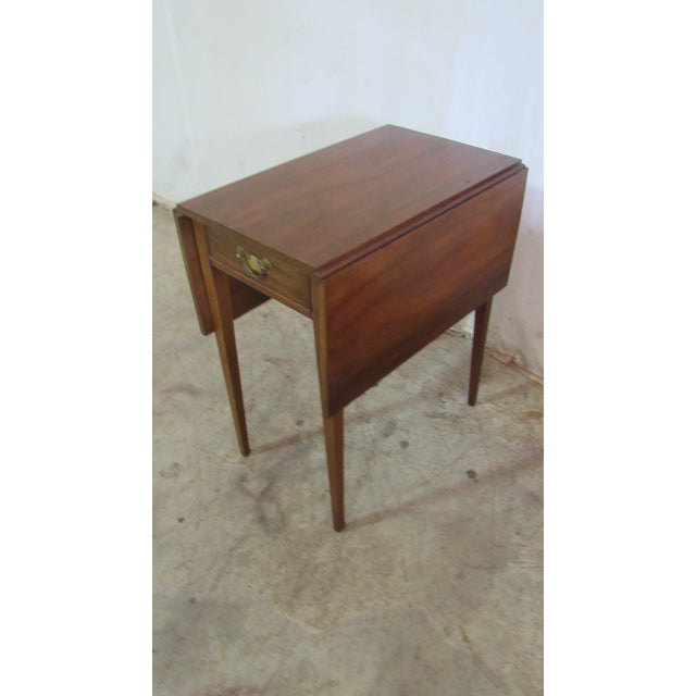 Item: Henkel Harris Table Details: Mahogany Great Designer Look/Quality Piece Traditional Style One Drawer Signed Henkel...